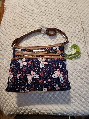 NWT-Lily Bloom Eclectic Butterfly Julia Crossbody Fabric Recycled Handbag